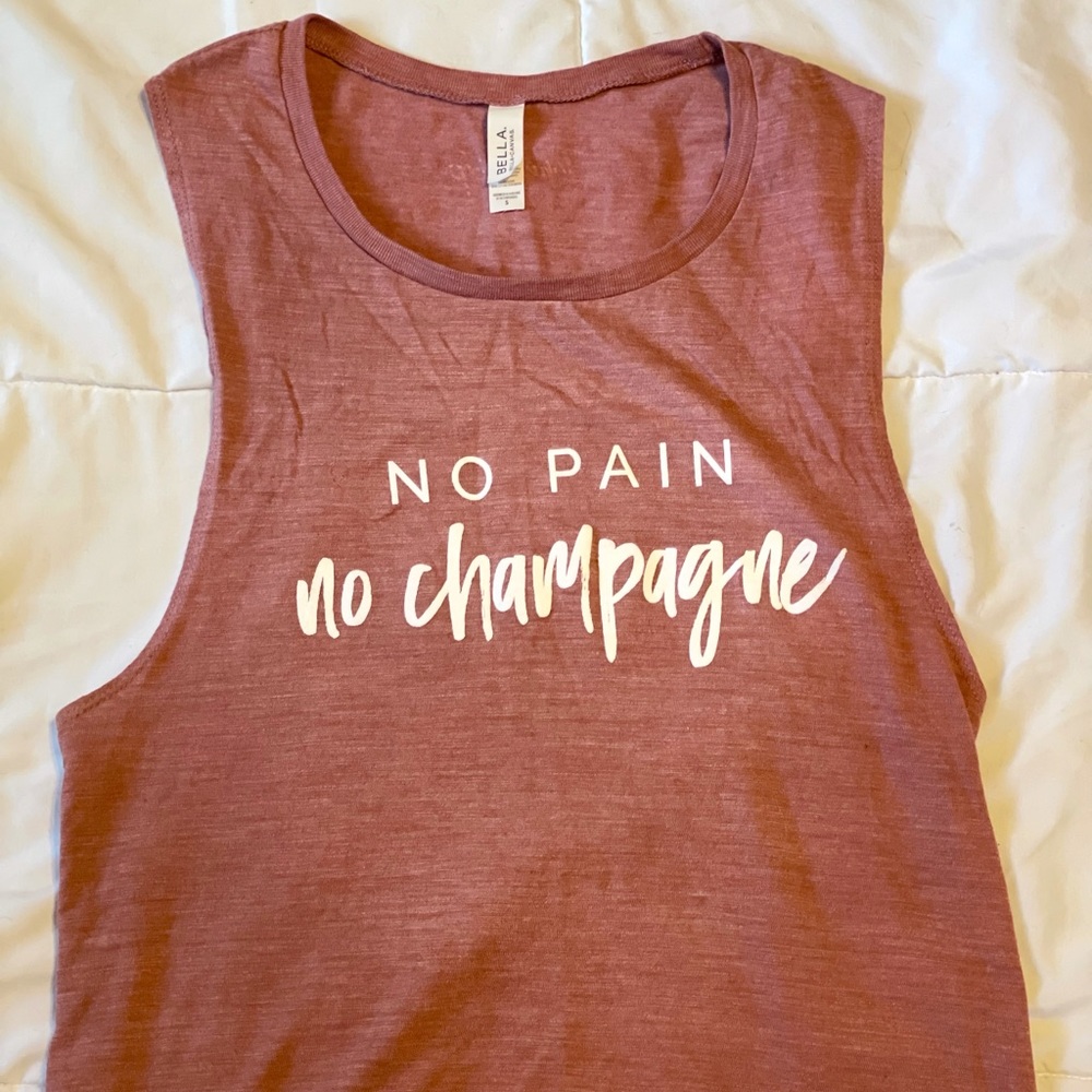 Tone it up no pain no champagne tank